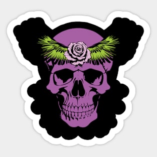 skull wings rose Sticker
